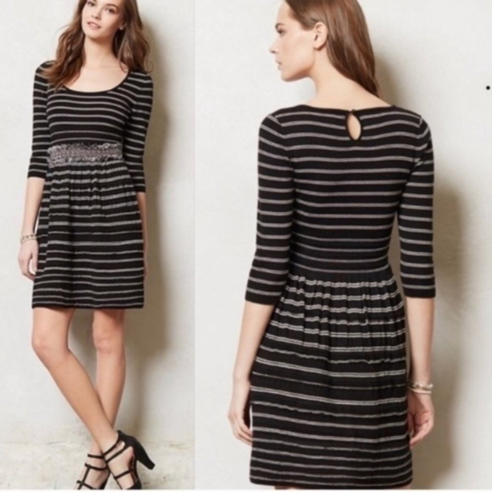 Anthropologie Knitted & Knotted Striped Dress